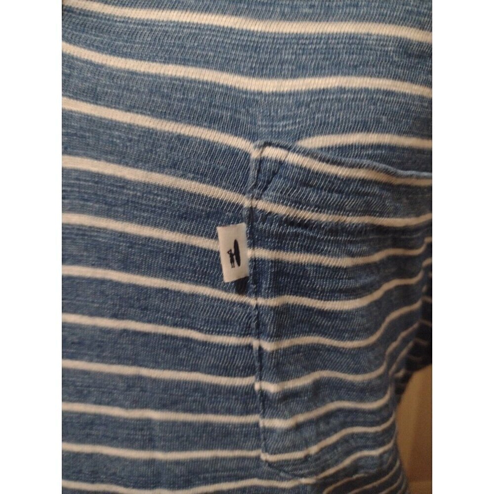Johnnie-O Sz. XL Navy Blue Striped Golf Performance Polo Shirt! - Picture 2 of 10